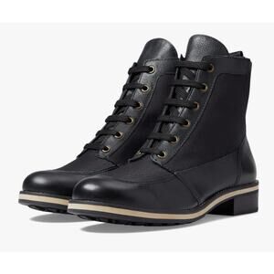 Walking Cradles Knox Ankle Boots Black Leather Size 7.5 NWOB Stylish Comfy